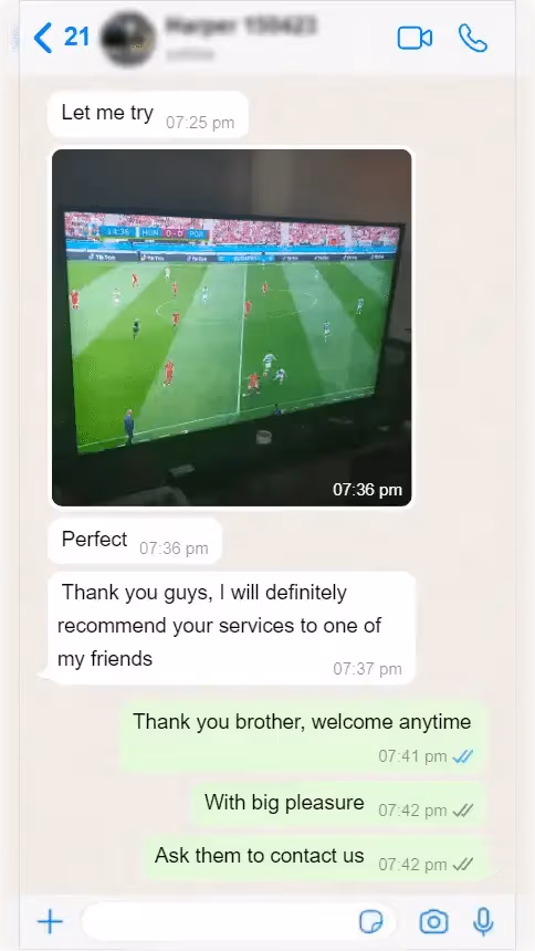 WhatsApp conversation with a subscriber, Stephen